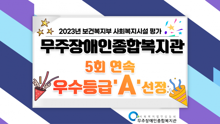 2023년에 실시한 사회복지시설 평가에서 5회 연속 A 등급에 선정되었습니다.